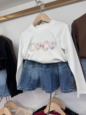 2 Piece Denim Outfit For Girls C